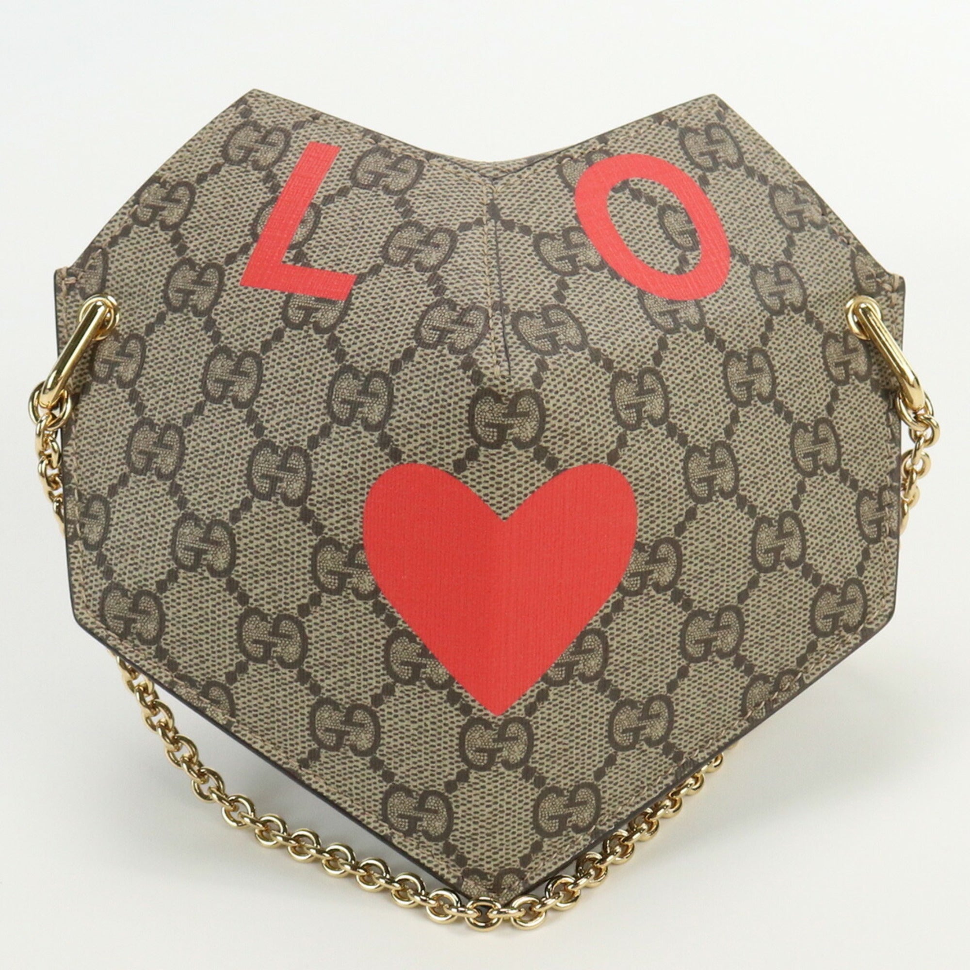 GUCCI Small Heart Shoulder Bag GG Supreme 678131 PVC