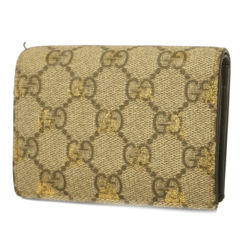 GUCCIAuth  GG Supreme Bee 508757 Women's GG Supreme Wallet [bi-fold] Beige