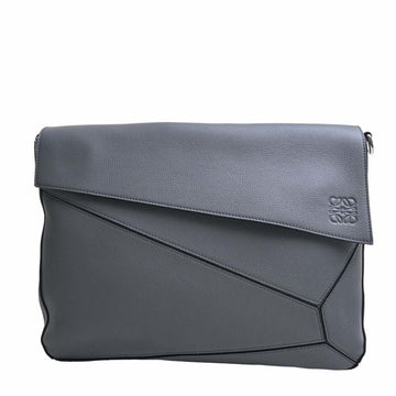 LOEWE Puzzle Leather Shoulder Bag Gray Ladies