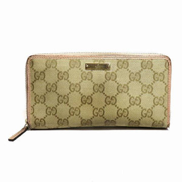 GUCCI GG Canvas 112724 Round Zipper Long Wallet Ladies