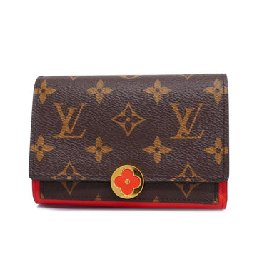 LOUIS VUITTON Wallet Monogram Portefeuille Flor Compact M64587 Coquelicot Ladies