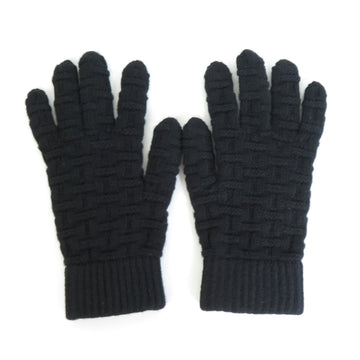 HERMES gloves cashmere black men's h29507f