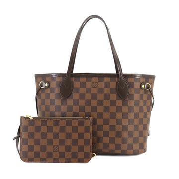 LOUIS VUITTON Damier Neverfull PM Tote Bag Ebene N51109 Brown RFID