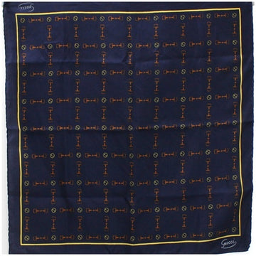 GUCCI Scarf Muffler Navy Horsebit Pattern  Ladies