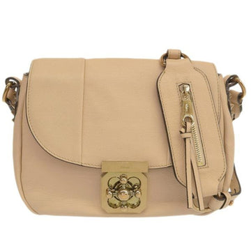 CHLOE  Leather Elsie Shoulder Bag Beige Ladies