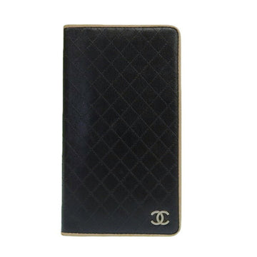 CHANEL Leather Cocomark Notebook Cover Black Ladies