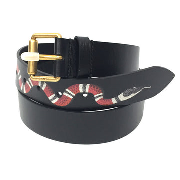 GUCCI snake print belt size 95 434520 leather black