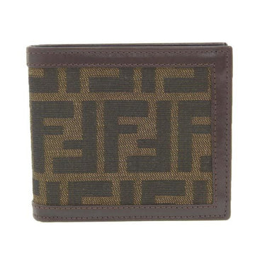 Fendi old Zucca canvas bi-fold wallet brown -