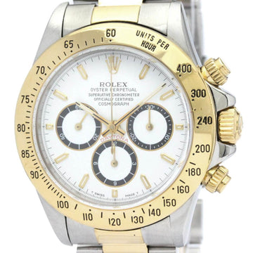 ROLEX Cosmograph Daytona 16523 Serial S 18K Gold Steel Automatic Watch BF565446