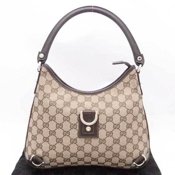 GUCCI Shoulder Bag GG Canvas Canvas/Leather Beige x Brown Gold Women's 130738