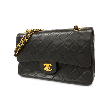 Chanel Matelasse W Flap W Chain Shoulder Bag Women's Shoulder Bag Black