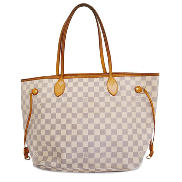 LOUIS VUITTON Tote Bag Damier Azur Neverfull MM N51107 White Ladies