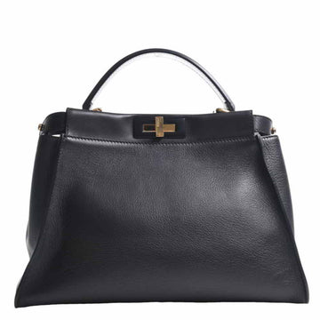 FENDI leather regular peekaboo handbag 8BN290 black