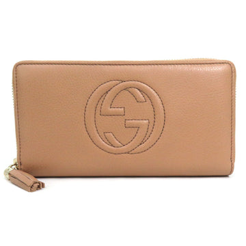 GUCCI Round Zipper Long Wallet Soho Leather Beige Unisex 308004 0959