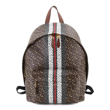 BURBERRY Monogram Stripe Backpack Rucksack PVC Leather Brown Multicolor 8021277