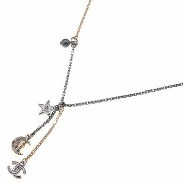 Chanel necklace A97550 gold gun metallic Lady's long moon star CHANEL