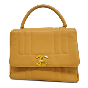 CHANELAuth  Mademoiselle Handbag Lambskin Women's Caviar Leather Handbag Beige
