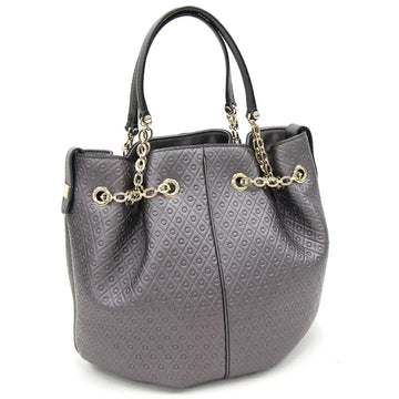 TOD'S Handbag Metallic Gray Leather Chain Ladies