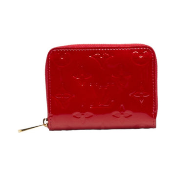 LOUIS VUITTON Monogram Vernis Zippy Coin Purse Case M93608 Pomme d'Amour Red Patent Leather Women's