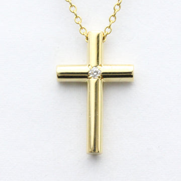 TIFFANY Cross Diamond Necklace Yellow Gold [18K] Diamond Women,Men Fashion Pendant Necklace [Gold]