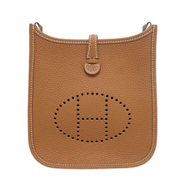 HERMES Evelyn TPM Shoulder Bag Gold/SV Hardware Taurillon Clemence B Engraved Women's Men's