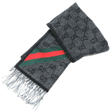 GUCCI Women's/Men's Scarf 3GB18 Wool Black