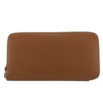 HERMES Azap Long Silk-in Classic Wallet Brown Unisex