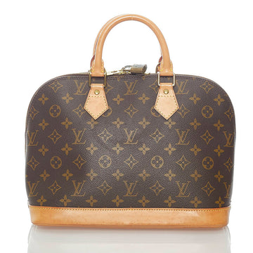 Louis Vuitton Monogram Alma Handbag M51130 Brown PVC Leather Ladies