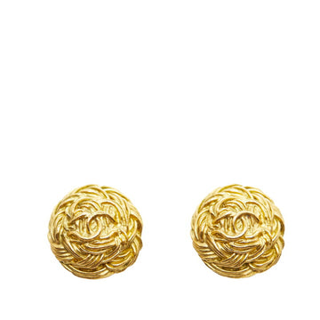 CHANEL coco mark earrings gold plated ladies