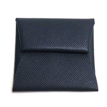 HERMES Bastia coin case navy unisex D engraved