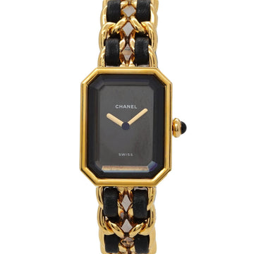 Chanel Premiere M size H0001 Vintage ladies watch black dial gold quartz