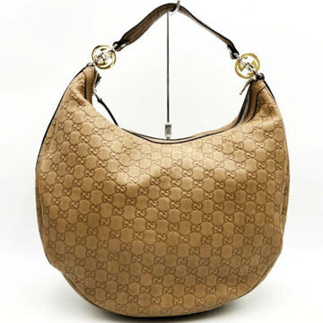 GUCCI 232945 One Shoulder Bag Hobo sima Leather Camel Ladies Fashion