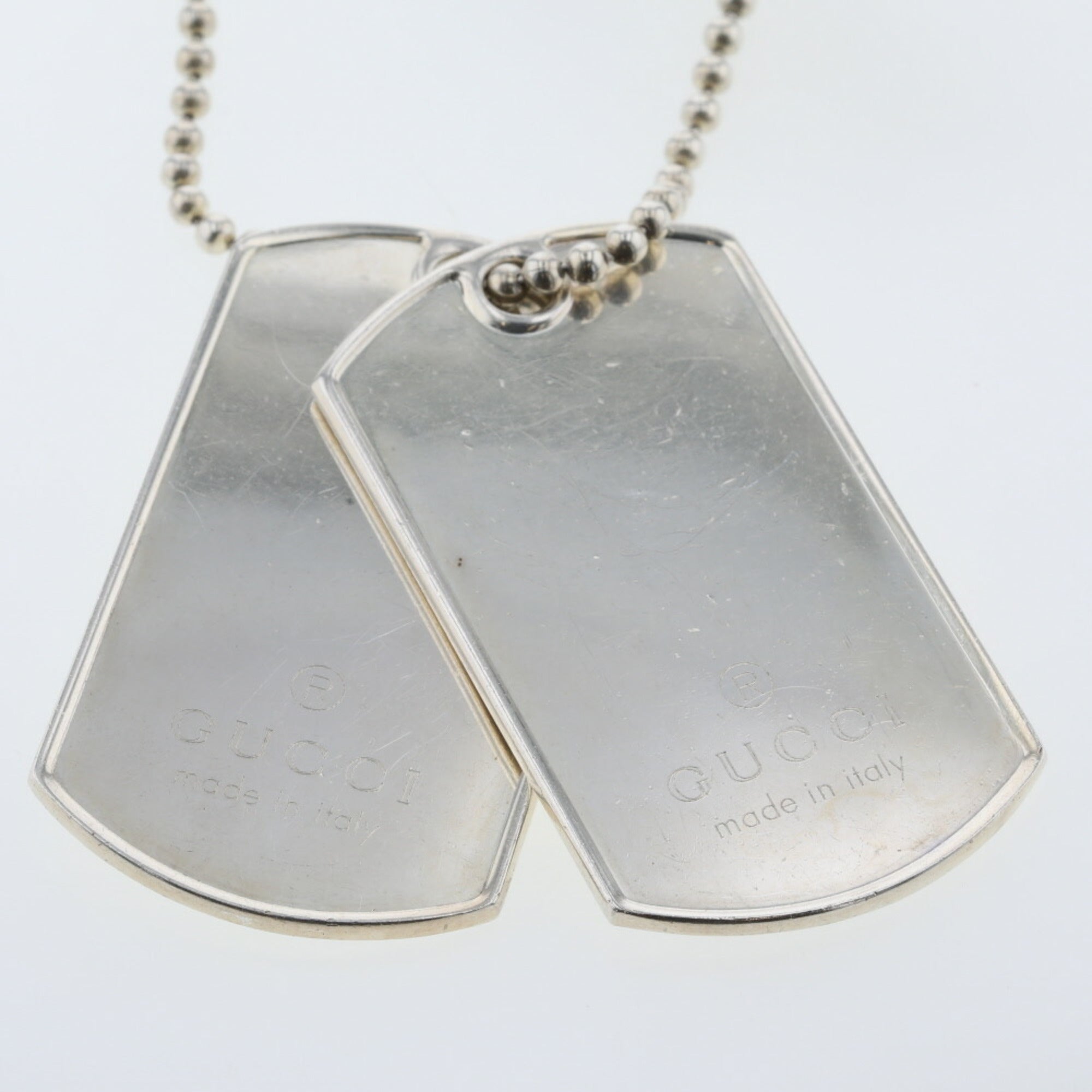 Gucci Dog Tag Pendant Necklace - Sterling Silver Pendant Necklace, Necklaces  - GUC1456097 | The RealReal