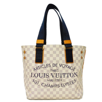LOUIS VUITTON Tote Bag Plan Soleil Cava PM Ivory Navy Shoulder Damier Azur N41179 Men's Women's