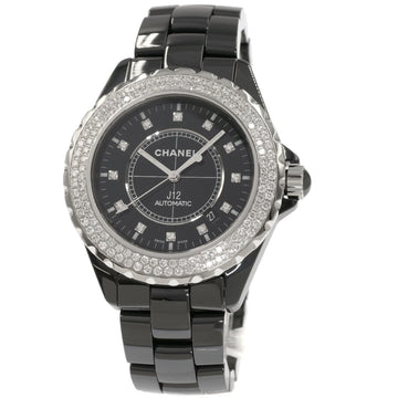 CHANEL H2014 J12 42 double diamond bezel watch ceramic men's