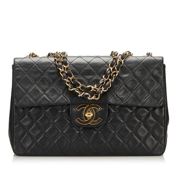 Chanel matelasse 33 big here mark chain shoulder bag black lambskin ladies CHANEL