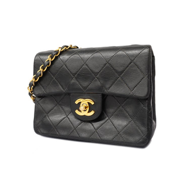 Chanel Matelasse Single Chain Women's Leather Shoulder Bag Black