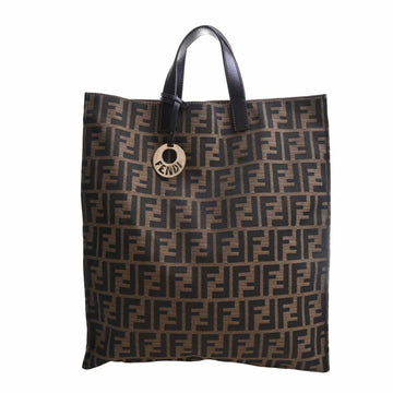 FENDI Canvas Zucca Tote Bag Brown Ladies