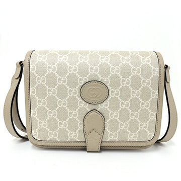 GUCCI Mini Crossbody Bag with Interlocking G Shoulder GG Supreme Canvas 671620 Beige