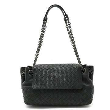 Bottega Veneta intrecciato shoulder bag chain leather black 405696