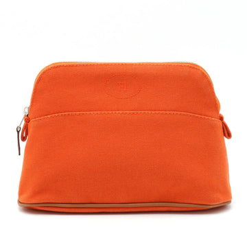 HERMES Bolide Pouch 20 Multi Canvas Leather Orange Brown