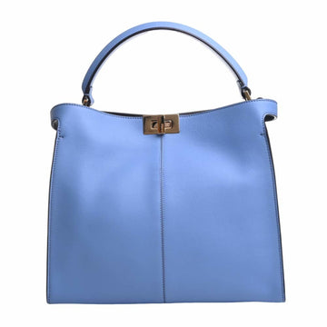 FENDI Leather Peekaboo X-Rite Handbag 8BN310 Blue Ladies