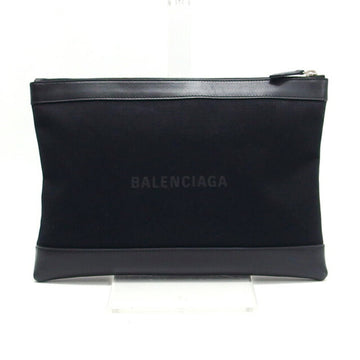 Balenciaga navy clip M clutch bag black