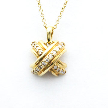 TIFFANY Signature Necklace Yellow Gold [18K] Diamond Men,Women Fashion Pendant Necklace [Gold]