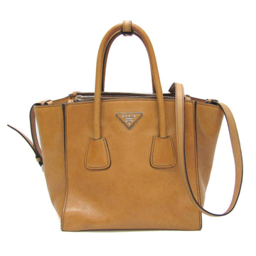 PRADA BN2625 Women's Leather Handbag,Shoulder Bag Light Brown