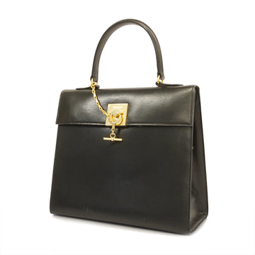 CELINEAuth  Women's Leather Handbag Black Gold Metal