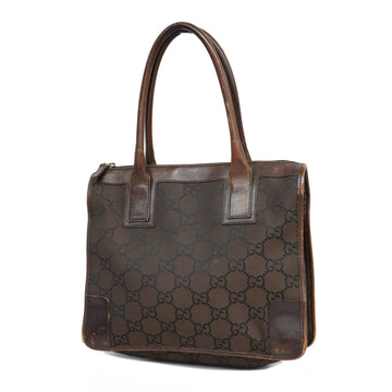 Gucci handbag 143742 nylon canvas brown