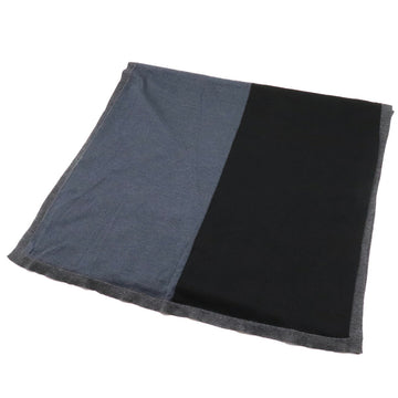 HERMES muffler stole cashmere 70% silk 30% black gray