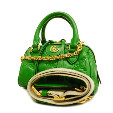 GUCCI handbag GG Marmont 702251 leather green gold hardware ladies