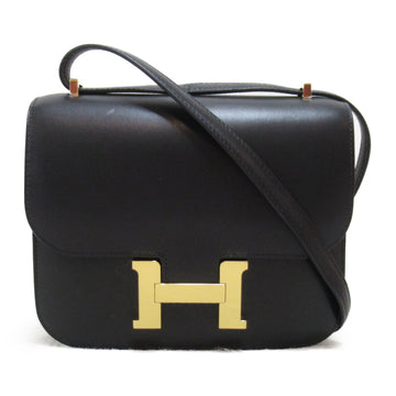 HERMES Constance Mini Shoulder Bag Black leather Swift leather